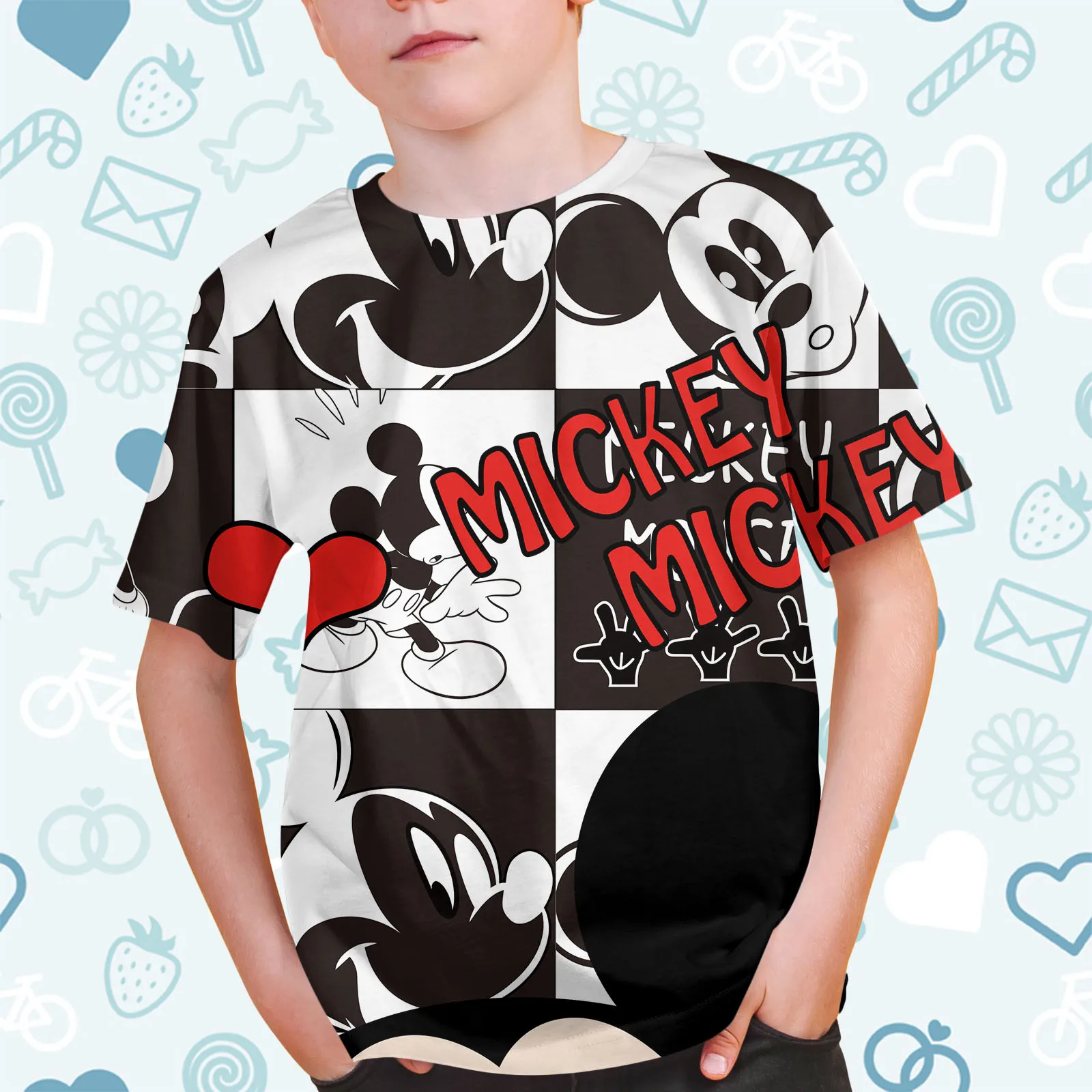 2024 Disney Zomer Nieuwe Mickey Mouse Donald Duck Casual Kinderen T-Shirt Kid Boy Girl Casual Kleding Cartoons Tops Tee 1-14 Jaar