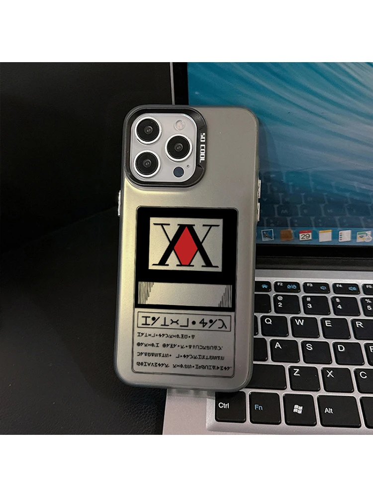 Coque de téléphone Hunter x Hunter, noire, Anime, pour iPhone 16 14 Pro Max 13 12 11 Pro Max 14 15 Plus XS XR X 7 8 Plus Mini, couverture rigide