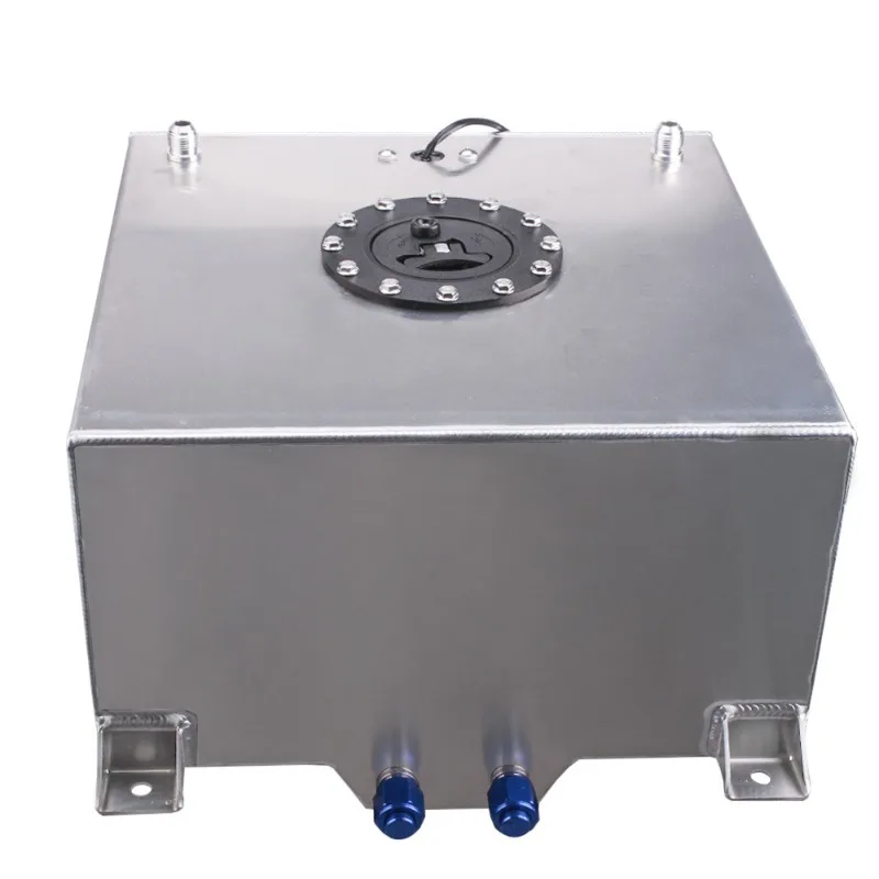 40L Aluminum Auxiliary Fuel Tank Mirror Polish Surge Tank With Plastic Cap Sensor Car Modification Parts