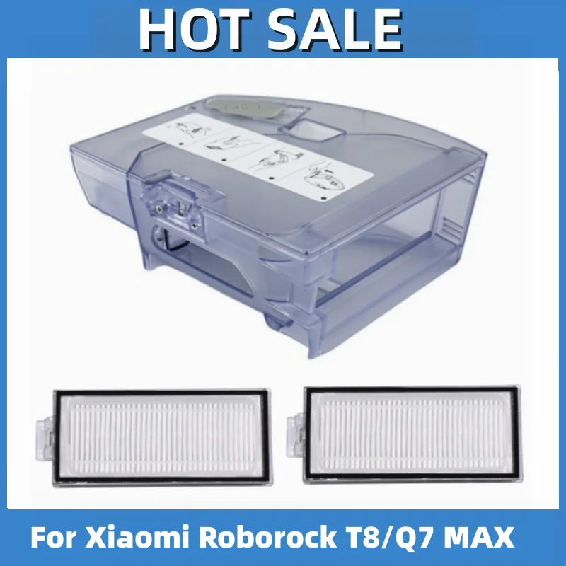 2 في 1 صندوق غبار خزان المياه لشاومي Roborock T8/Q7 MAX مكانس كهربائية للكنس أجزاء مزبلة مرشحات #1