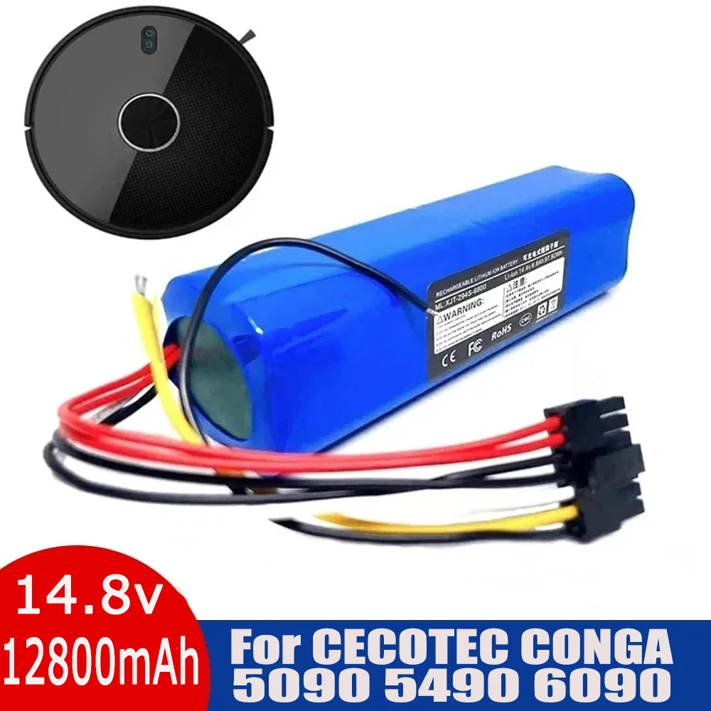 14.8V 12800mAh 100% ใหม่ cecotec Conga 5090 6090 5490หุ่นยนต์ถูพื้นแบตเตอรี่แพ็คผลิตอัจฉริยะรุ่น nit