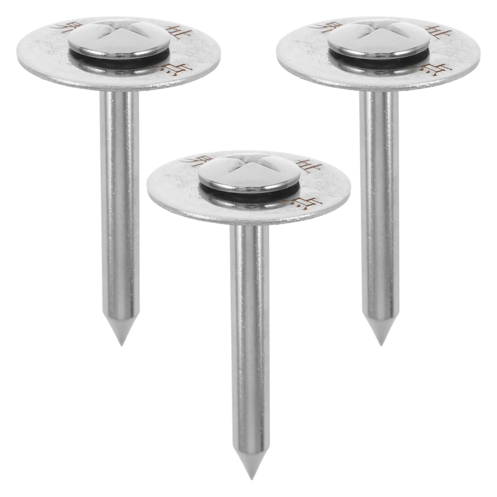 

3 Sets Stainless Steel Survey Stakes Metal Property Line Markers For Landscaping Garden Line Paver Ground Anchors Low Profile