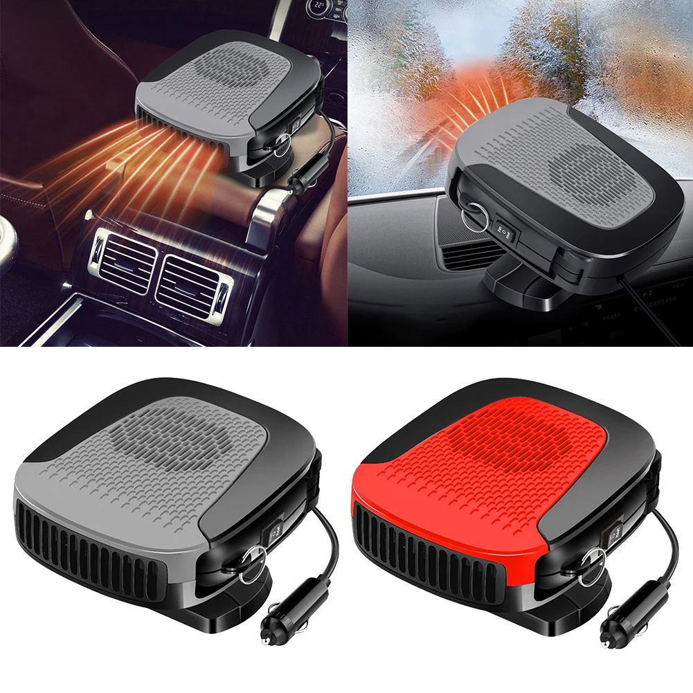 Fast Heating 12V Car Fan For Camping And Travel Color: Red, Gray Energy-saving Design Wide Compatibility 1.4m Power Cord