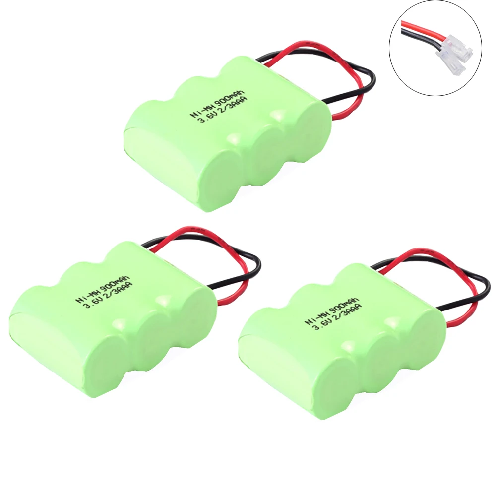 Ni-MH 2/3AA 3.6V 700mAh 900mah Ni-MH 2/3AA Rechargeable Battery Pack With Plugs For Cordless Phone accessories 1-5PCS