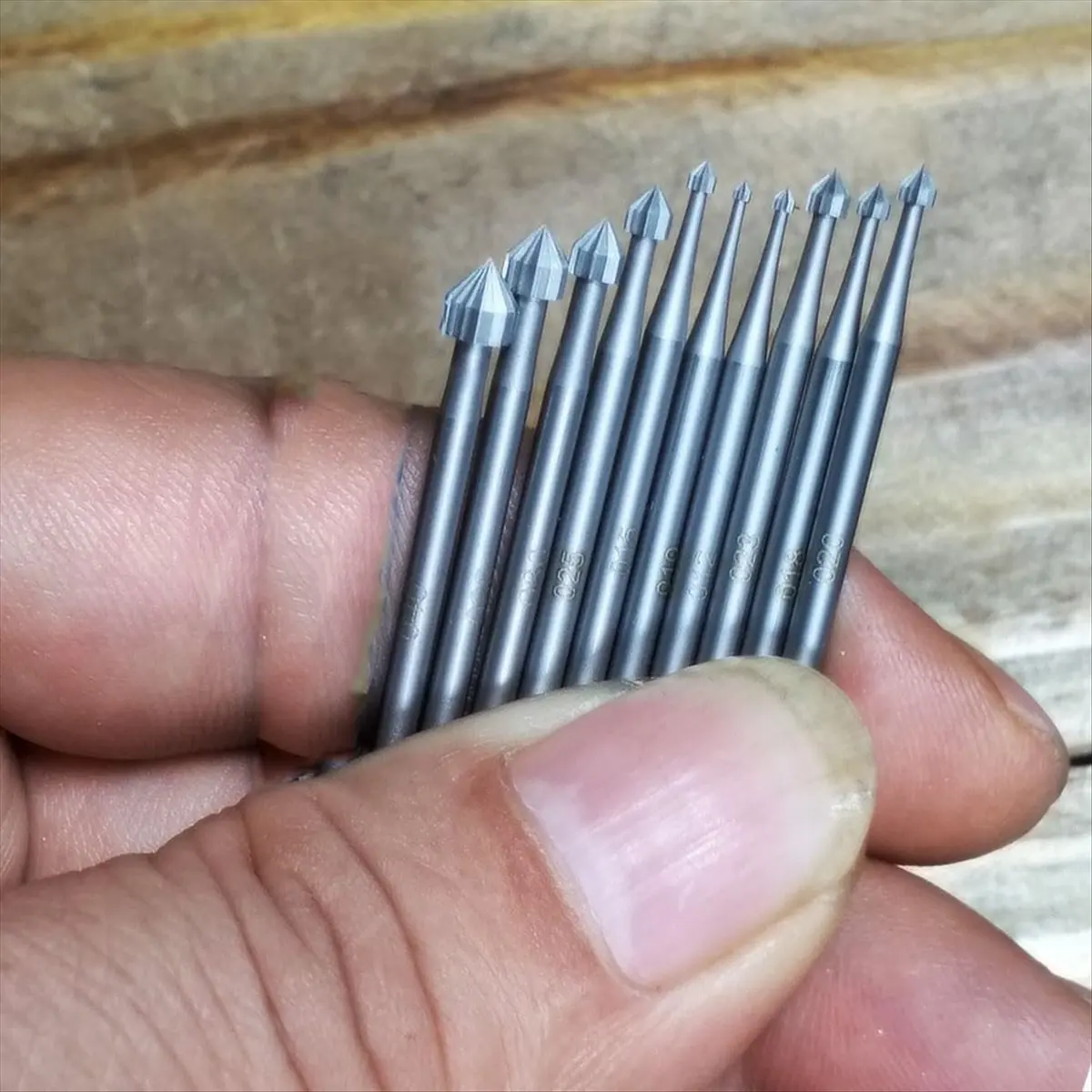 FTGT-10 Pcs Jewelry Setting Burr - 3/32Inch Shank Stone Setting Burs Cylinder - Cone Shape Lapidary Making Tools