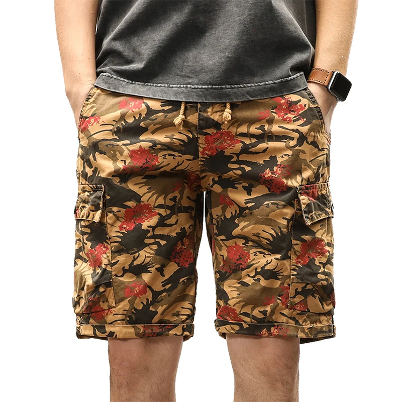 Men\'s Overalls Shorts Men\'s Military Cargo Shorts Army Camouflage Tactical Joggers Shorts Men Loose Work Casual Shorts BL1101