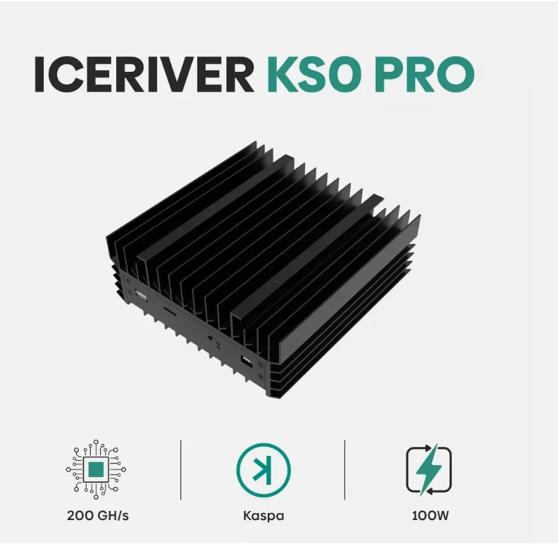 DISCOUNT SALES OFFER Iceriver KS0 Pro 200GH_s 100W Kaspa ASIC Miner with PSU