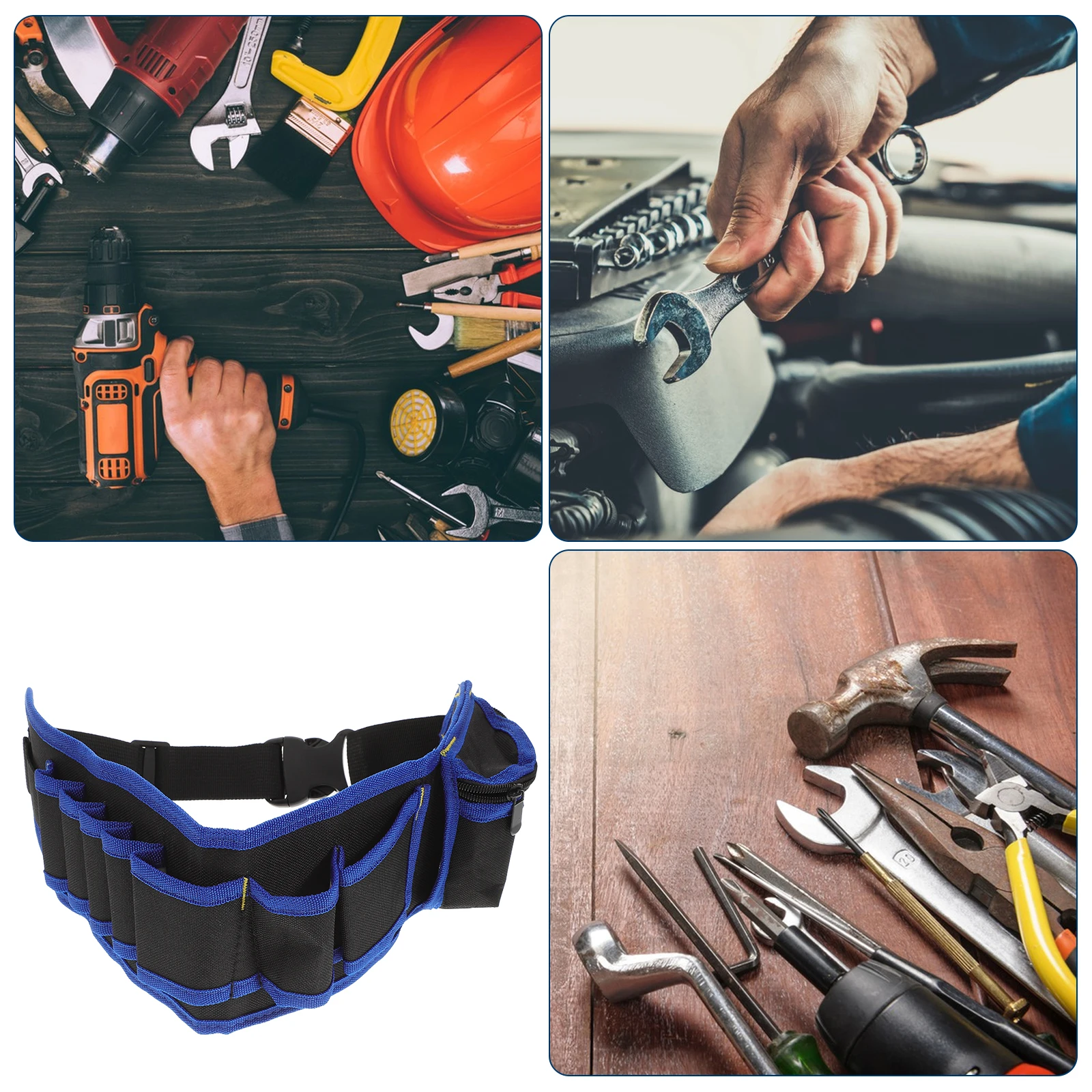 

Multifunctional Tool Belt Bag 600D Oxford Cloth Electricians Carpenters Toolbox Pouch Adjustable Strap Waist Bag for Men