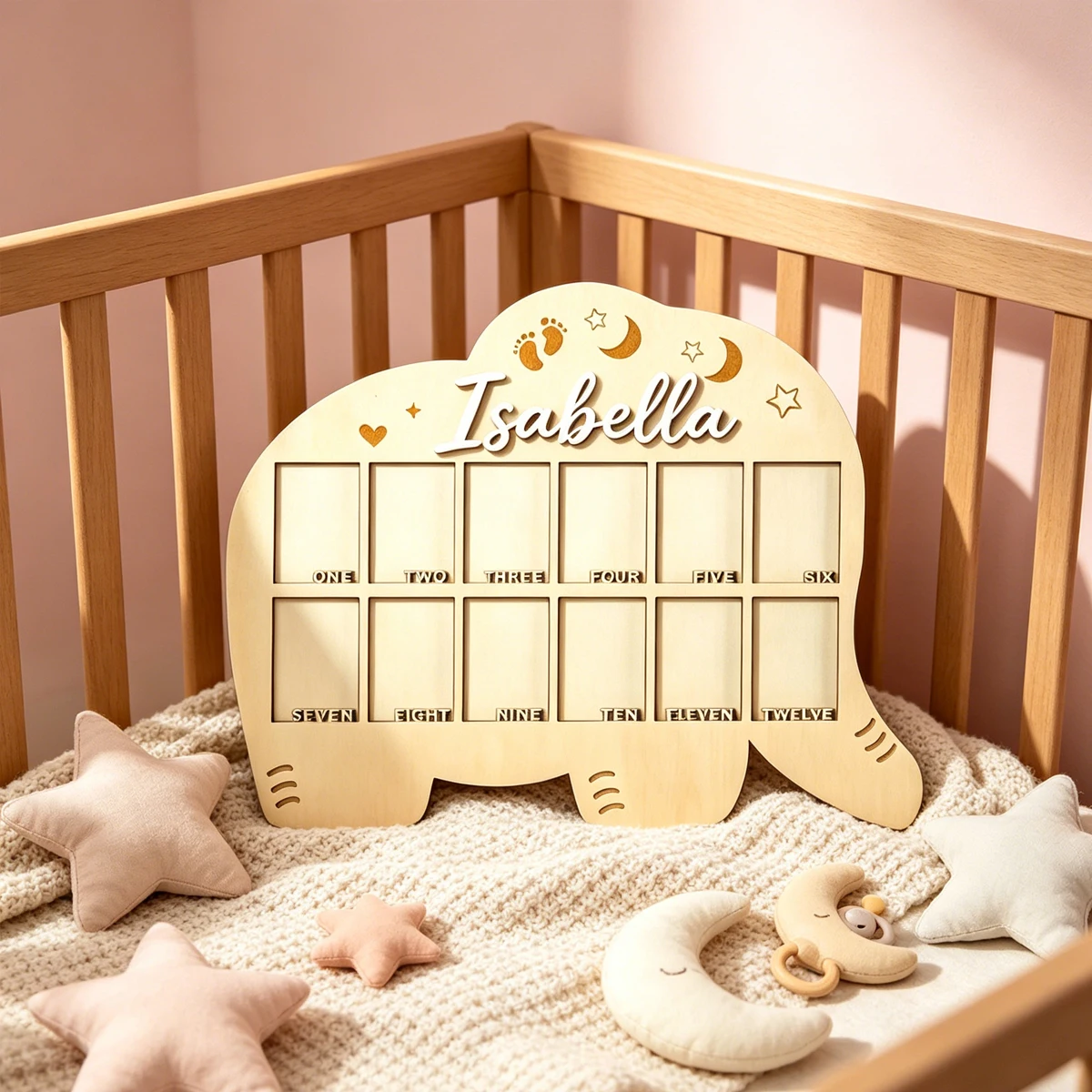 1Pc Custom Cute Elephant Wooden Acrylic Name Plaque,Home Room Wall Door Decor,DIY Nursery Birthday Wedding Graduation Gift