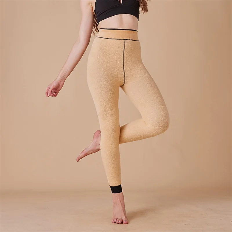 

Womens Autumn And Winter Transparent Oversized Leggings With Plush Black Bare Legs And Thickened Cropped Pants Hot Sale