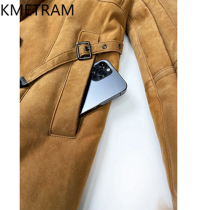 หนังแกะธรรมชาติขนสัตว์ Double Faced เสื้อขนสัตว์ผู้หญิงยาวขนสัตว์จริงฤดูหนาวแจ็คเก็ตหนังเสื้อผ้าผู้หญิง 2025 ба