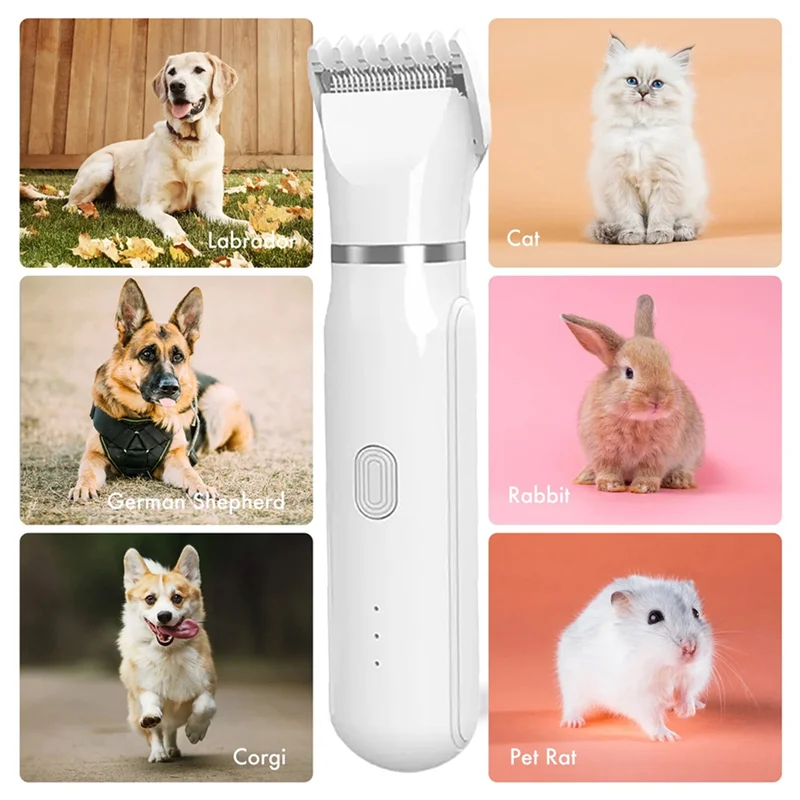 

4-In-1 Pet Grooming And Care Set 4Different Blades Dog And Cat Hair Shaver Low Noise Pets Clippers Rechargeable Cordless-AT36