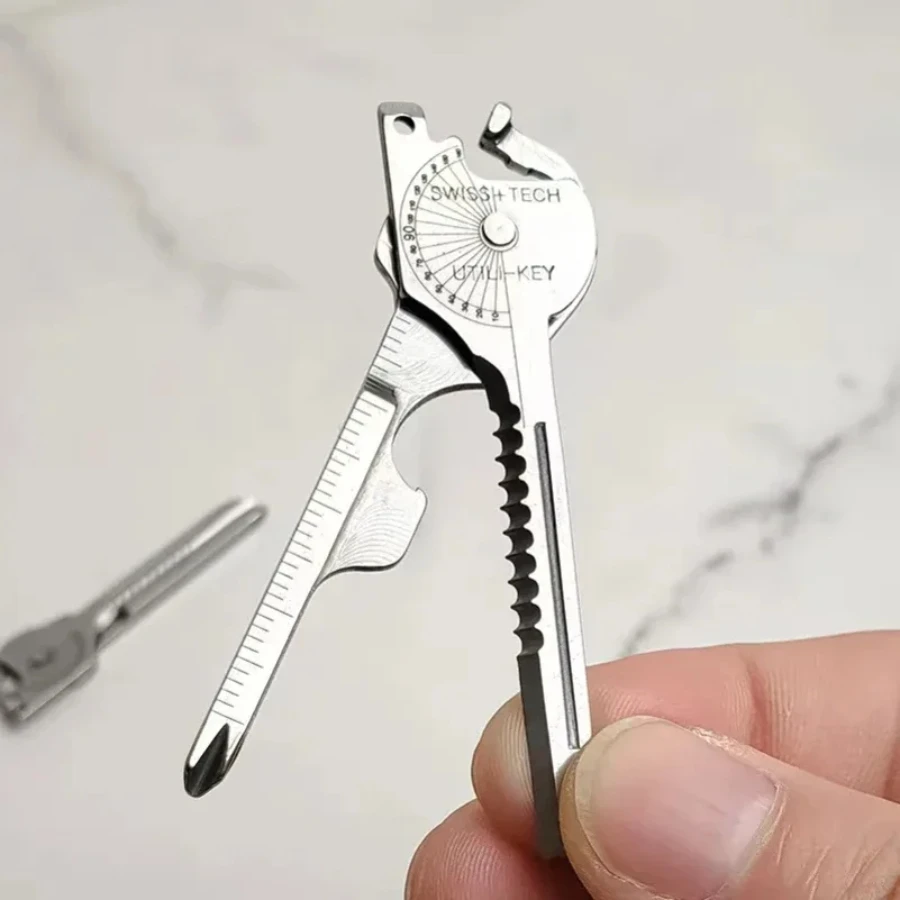 

Outdoor Multi Function Folding Tool Keychain Opener Screwdriver EDC 8 In 1 Utility Outdoor Survival Rescue Pocket Plier KeyRing