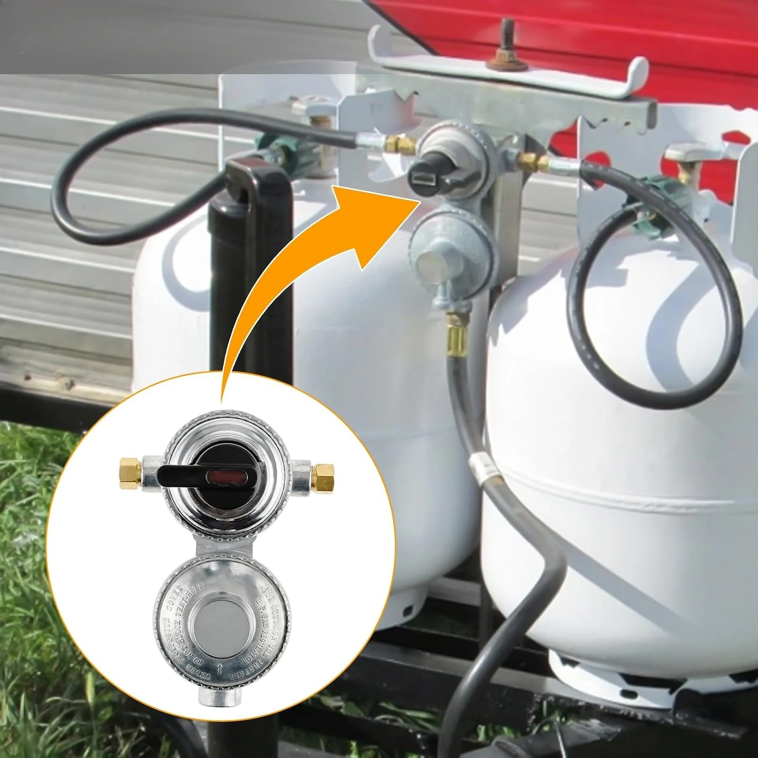 2 Stage RV Propane Auto Change Over Regulator LP Auto Changeover Regulator for 2 Tank Gas Regulators for RVs Camper Vans Trailer