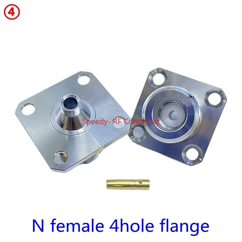 1PCS L16 N Type Male Female Connector L16 N Male Female Right Angle 4-Hole Panel Mount Solder for Semi Rigid.141\