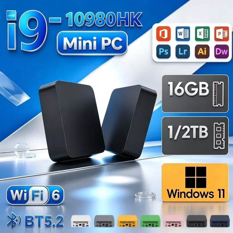 4k対応、持ち運び可能なミニデスクトップpc。cpuはi9-10980hk、メモリ32gb、ssd-2tb、windows-11、wi-fi-6、bluetooth-52を搭載。家庭やビジネスでの使用に最適なゲーミングpc。