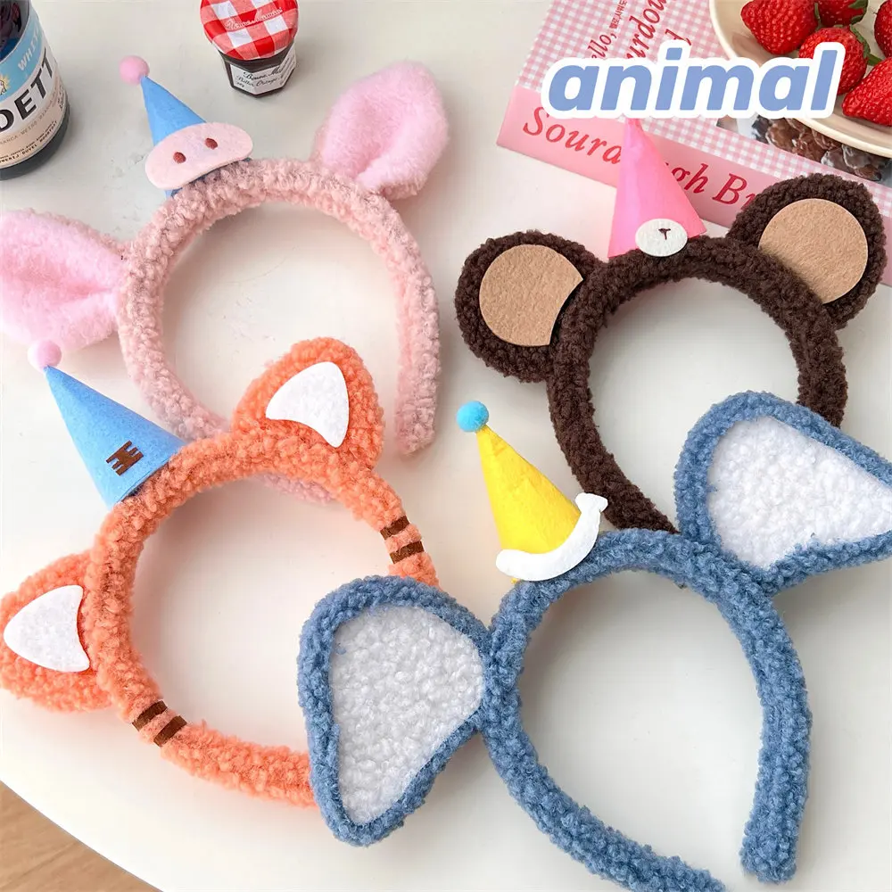 Lovely Pig Elephant Bear Shape Headwear for Women Girls Cartoon Hairband Hoop for Party Holiday Birthday Hair Bands Accessories