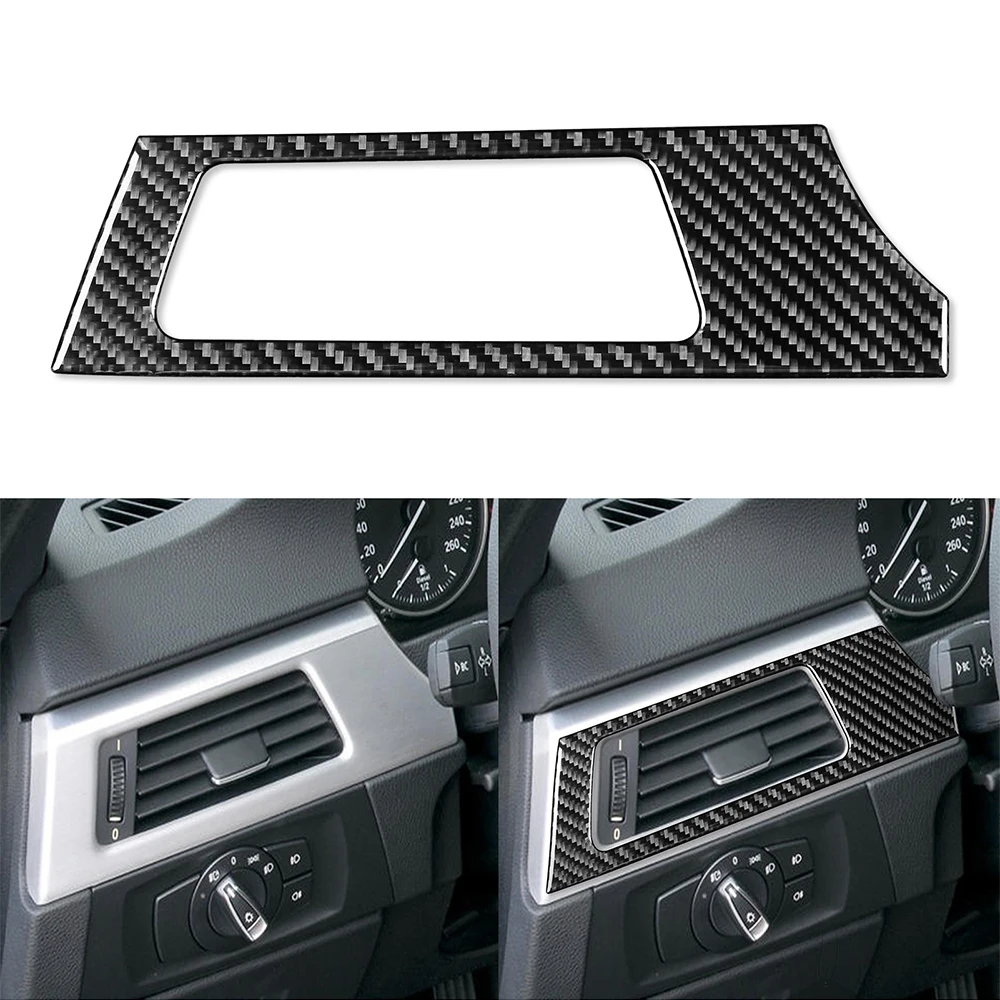 For BMW 3 Series E90 2006-2008 Carbon Fiber Main Driver's Left Side Air Outlet Decorative Cover Car Interior Accessories Sticker