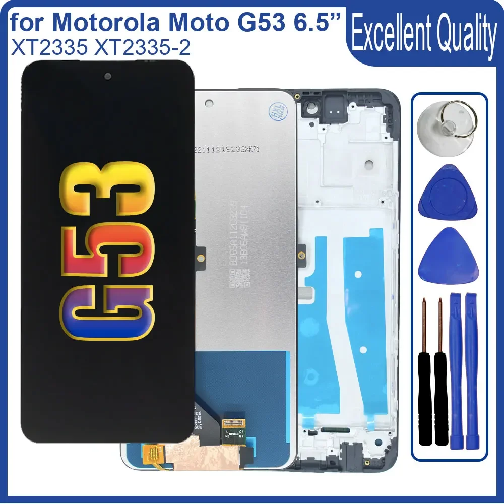 Tested LCD for Motorola Moto G53 XT2335-2 LCD Display Touch Screen Digitizer Assembly for Moto G53 XT2335 LCD Replacement Parts