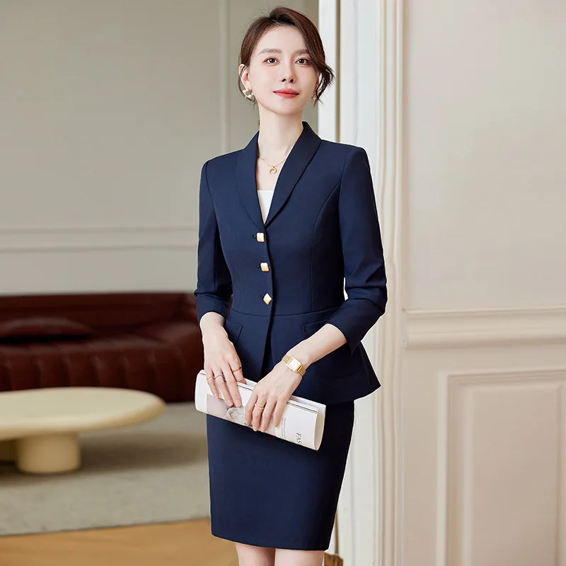 

Suit Women's Spring and Autumn Business Wear Temperament Goddess Style Formal Wear Front Desk Frock Manager Suit Overalls High-E