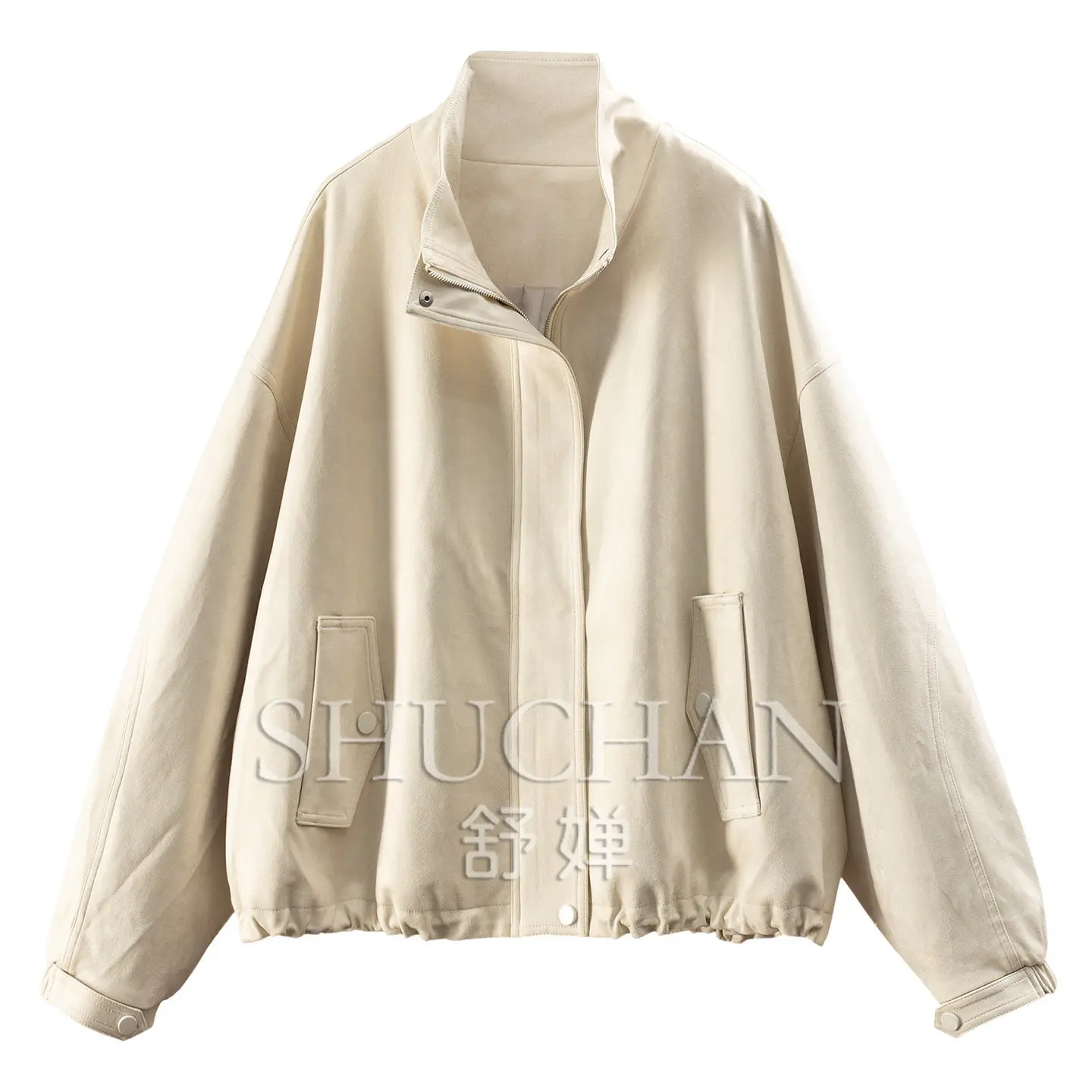 Jackets Pinch Quiet Luxury Loose Drawstring Retro Matte Suede Jacket Women's F003 Leather Jacket Women
