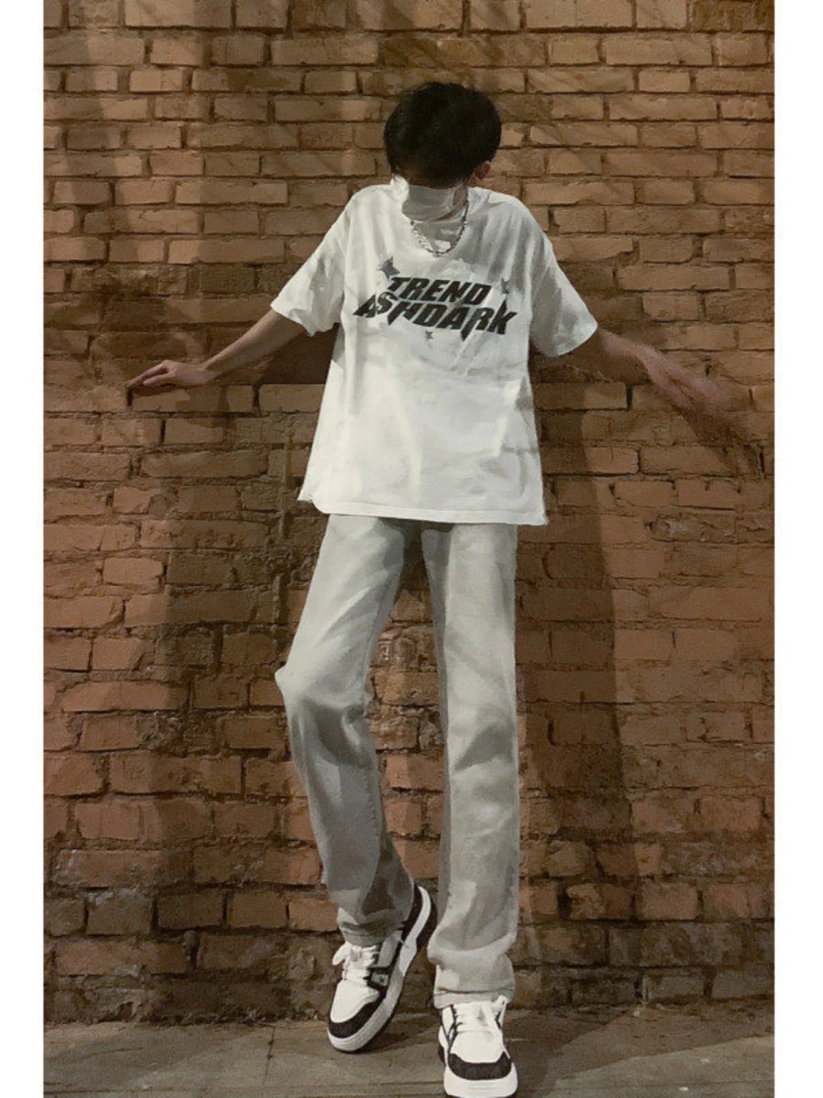 

Американские ретро-джинсы из цементной ткани с высокой талией, прямые длинные брюки для мужчин, весенние, уличные, износостойкие, хлопок/полиэстер