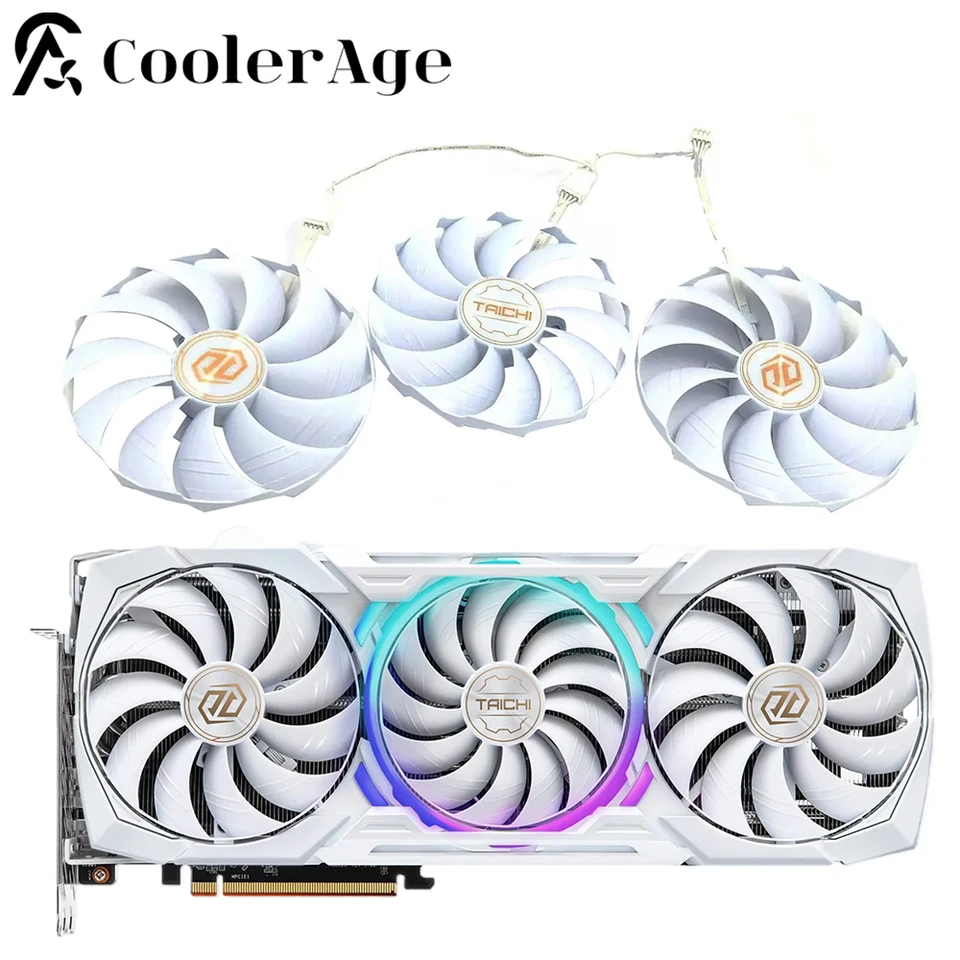 107mm Graphics Card Fan for Asrock RX 7900 XTX Taichi White