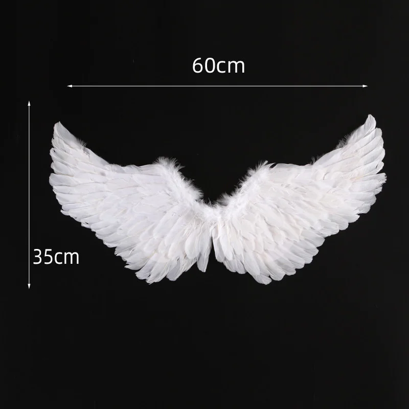 Hot Selling Role-playing Accessories Halloween Wings Props White and Black Children\'s Adult Angel Feather Wings