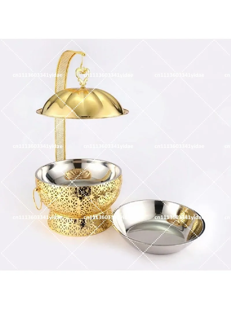 Commercial Stainless Steel Hanging Hot Pot Insulator 4.5L 6L 8L Gold for Hotel Wedding Buffet Catering