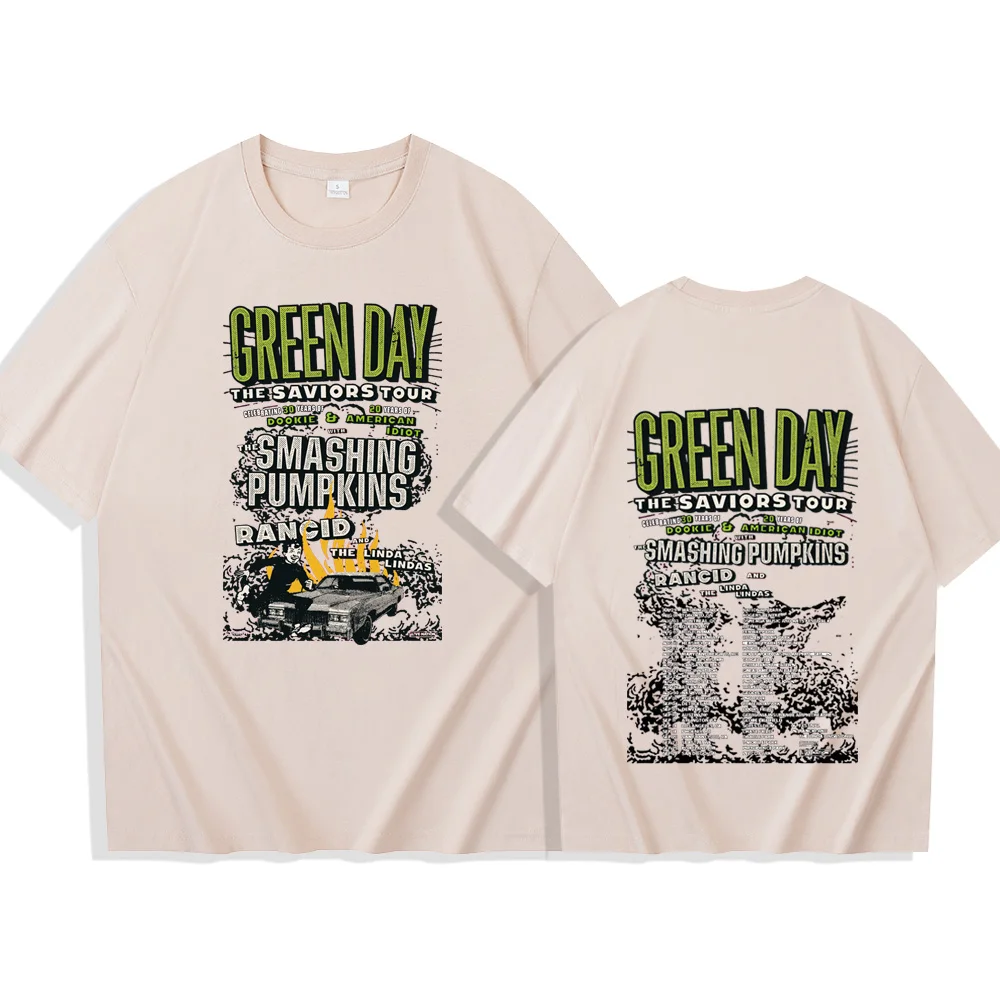 Green Day Saviors T-Shirts O-Neck Short Sleeve Shirts Fans Gift