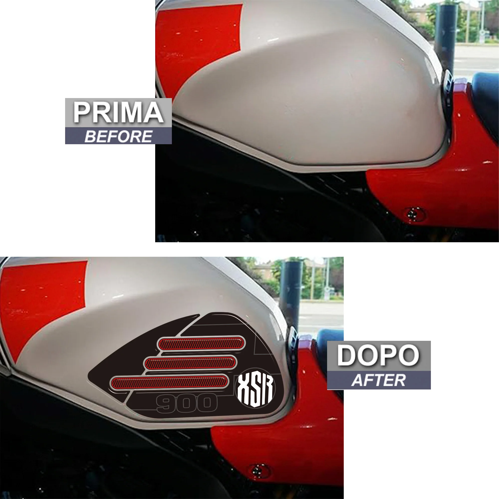 3D Resin Stickers Motorcycle Decoration & Side Tank Protectors Compatible with XSR900 2022-2025