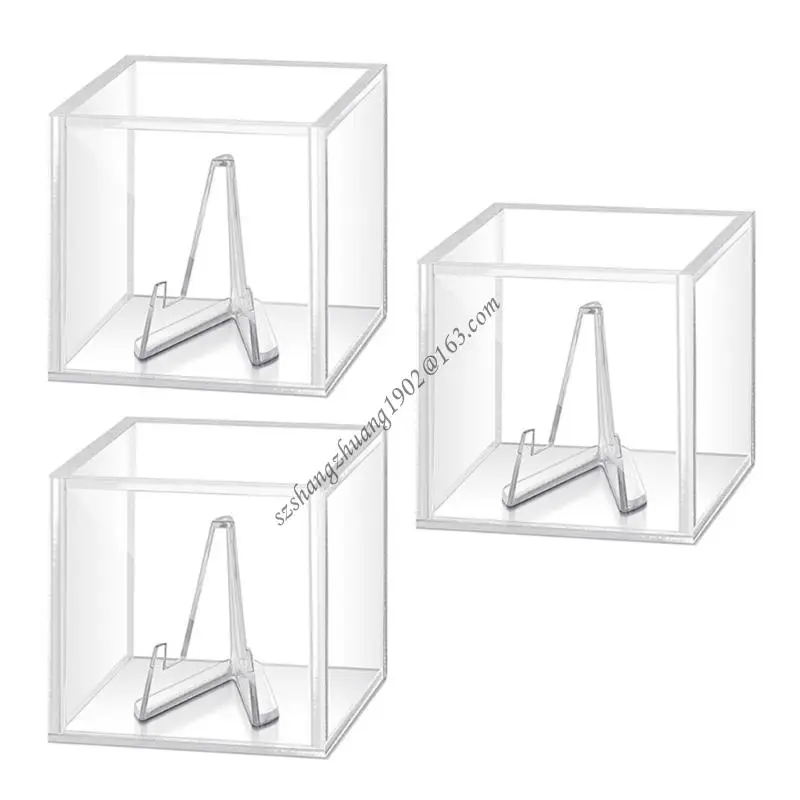 Q6RB Clear Acryl Display Case Organizatorzy biżuterii do pierścieni i typów oferujących doskonałą widoczność i ochronę pyłu