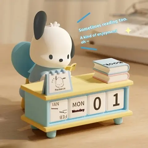 Sanrio Desk Calendar Series Anime Peripheral Exquisite Kuromi Pochacco Static Desktop Decorative Children'S Toy Gifts