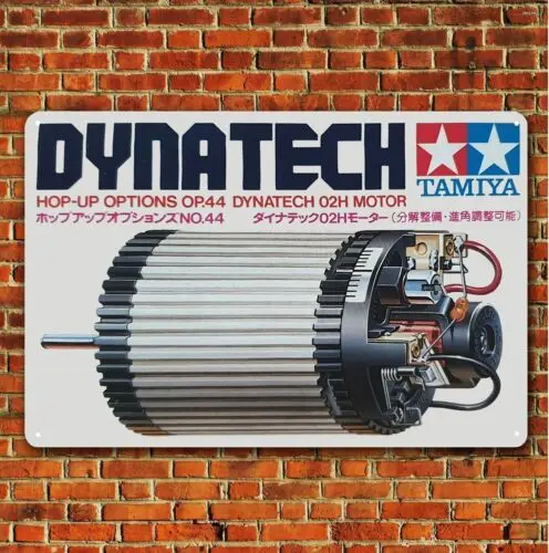 Metal Poster Vintage Rc Car Tin Sign Plaque Tamiya Dynatech Motor Boxart