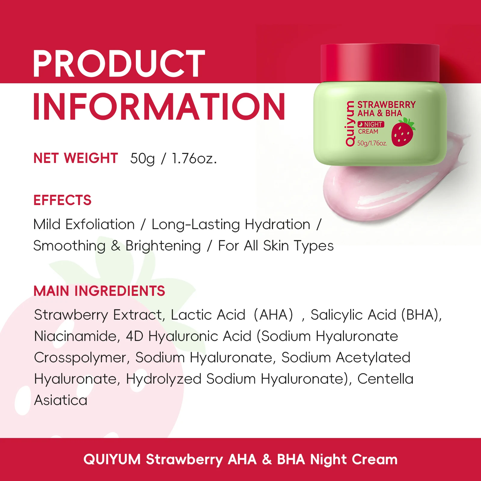 Quiyum Strawberry AHA & BHA Ni - Aha Bha Exfoliant ulasan dan harga