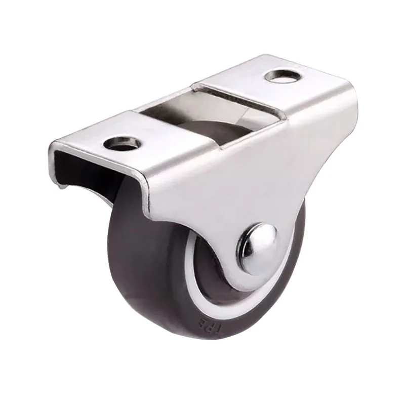 4pcs Heavy-Duty Silent Universal Mobile Base Caster Rubber Directional Small Handcart Brake Wheel Pulley Roller
