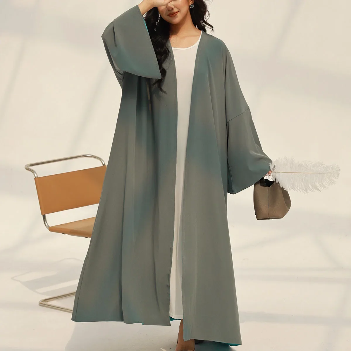 

Middle-East Loose Open Front Abaya Muslim Full Sleeve Elegant Islamic Abayas Turkey Kaftans Women Jilbabs Islamic Maxi Dresses