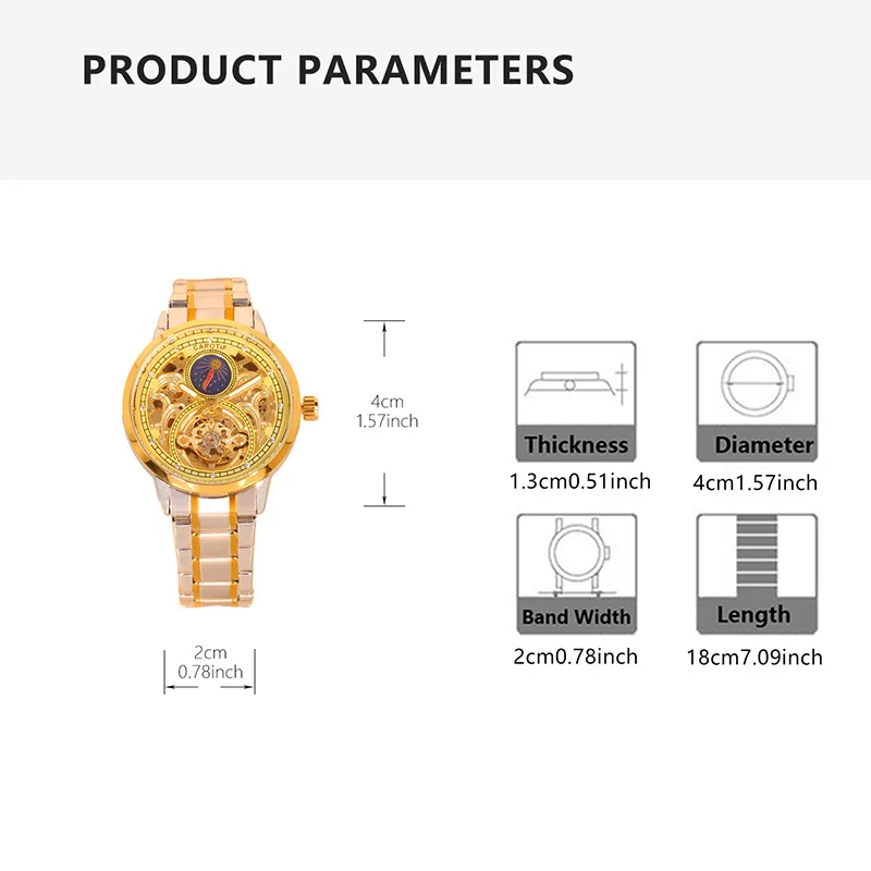 A men's gold-accented steel bracelet business-style luxury automatic mechanical watch with day and night flying tourbillon