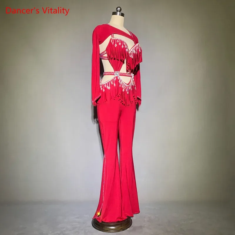 Belly Dance suit Jumpsuit Tassel Rompers Performance Clothes Profession Custom Female Adult Child Elegant Competition Clothing