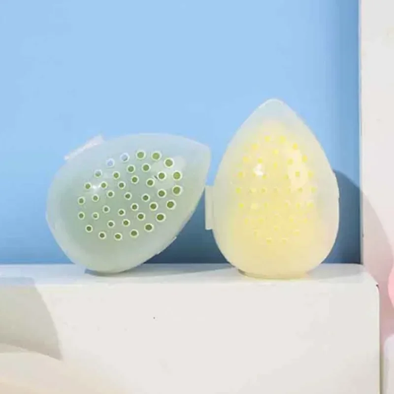 1pc Empty Transparent Puffs Drying Box Storage Case Portable Sponge Stand Cosmetic Egg Shaped Rack Makeup Puff Holder