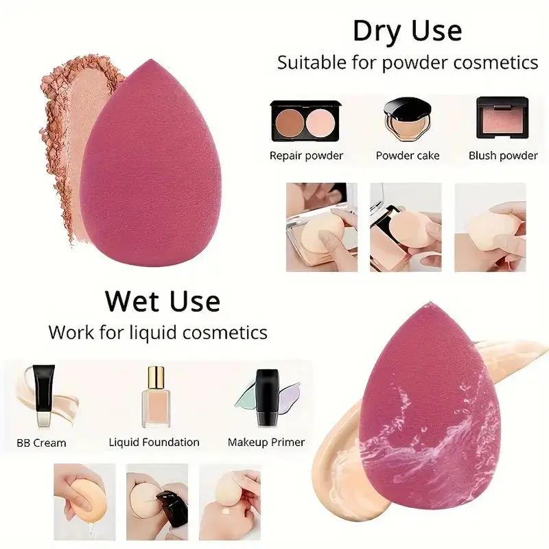 Conjunto de esponja de maquiagem, 8 peças, liquidificador cosmético, esponja macia para base, pó, corretivo, creme, mulheres, ferramentas de maquiagem facial