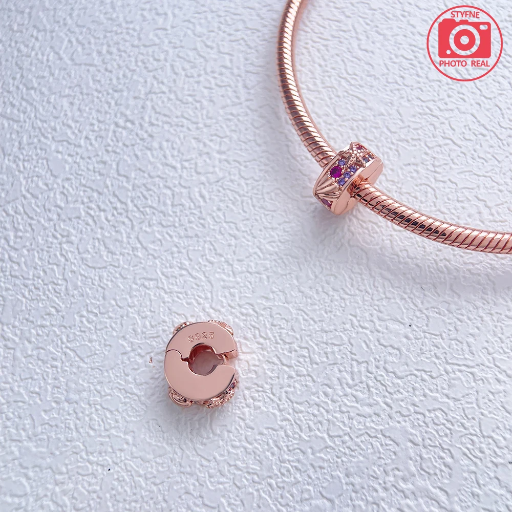 Plata de Ley 925, oro rosa auténtico, pulpo rosa, corazón de tortuga de verano, colgante compatible con Pulsera Original, collares, pulsera para niña