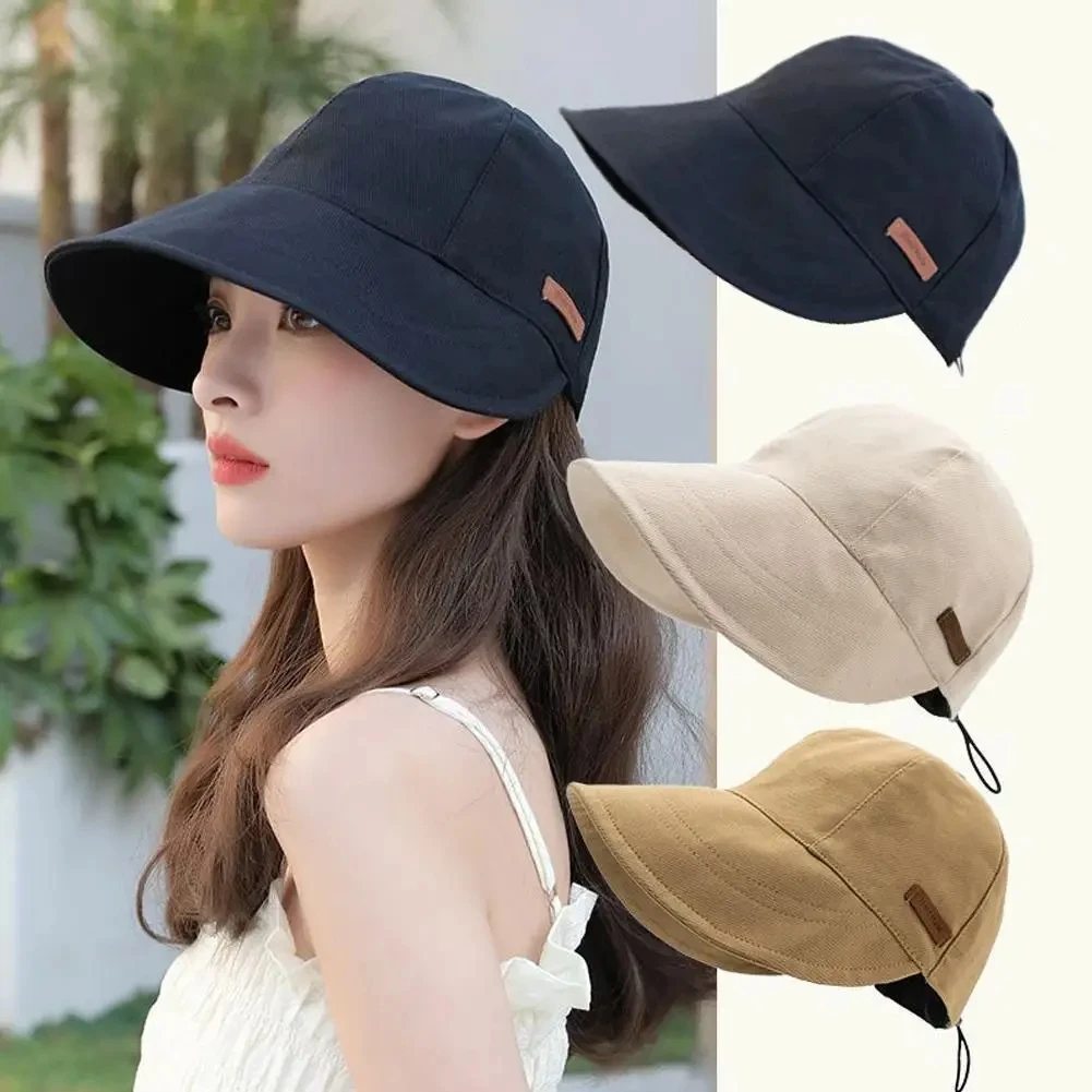 Sombrero de ala ancha plegable para hombre y mujer, gorra de pescador con cordón ajustable, de secado rápido, para playa y verano, novedad de 2024