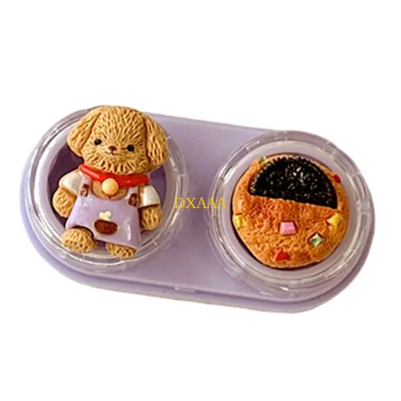 منظمات تخزين العدسات اللاصقة من DXAA بتصميم درج حافظة عدسات الدب الكرتوني للطلاب