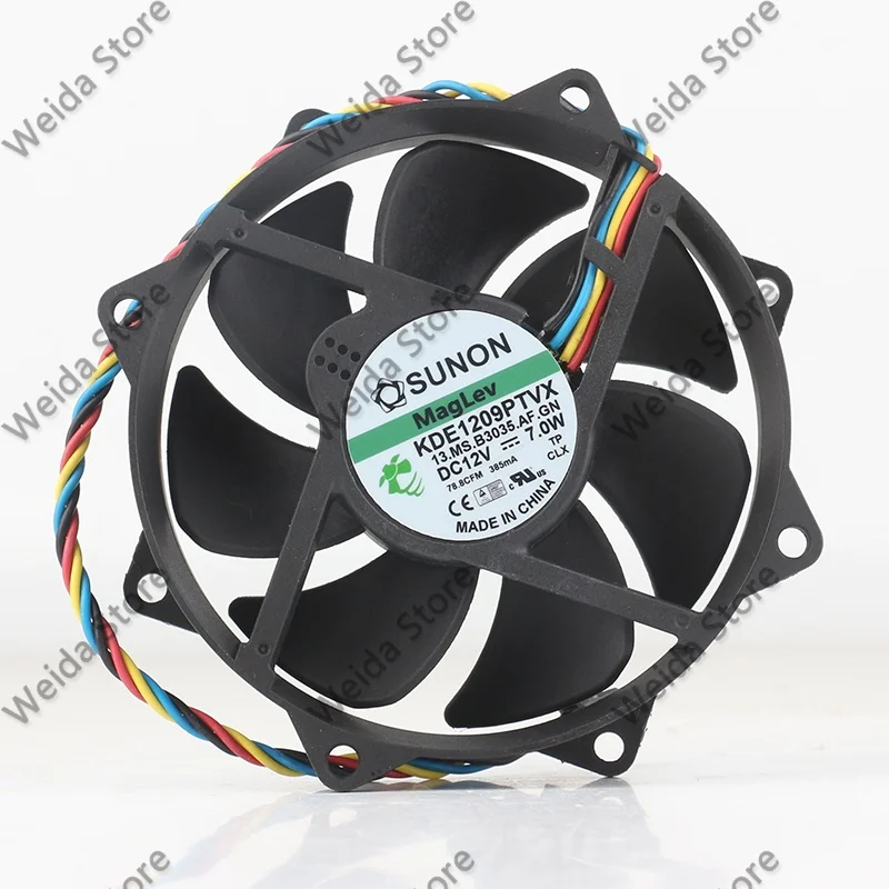 SUNON Precision 9-cm CPU Fan 9025 Magnetic Levitation Bearings 4-pin Temperature Control KDE1209PTVX