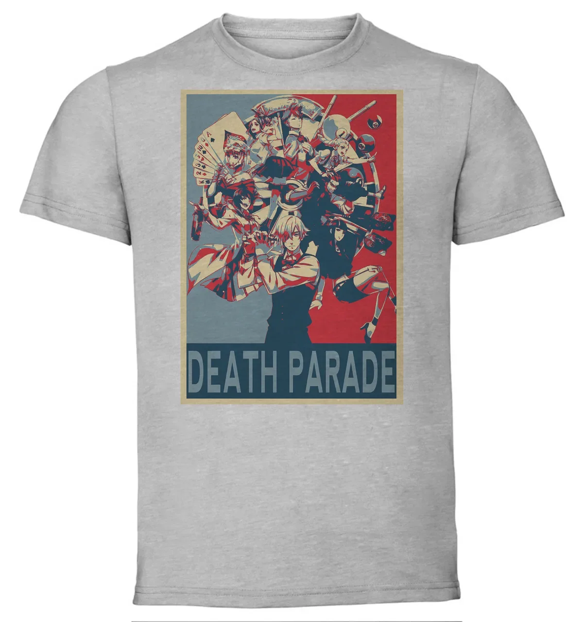 T-Shirt Unisex Grey Propaganda Death Parade Characters