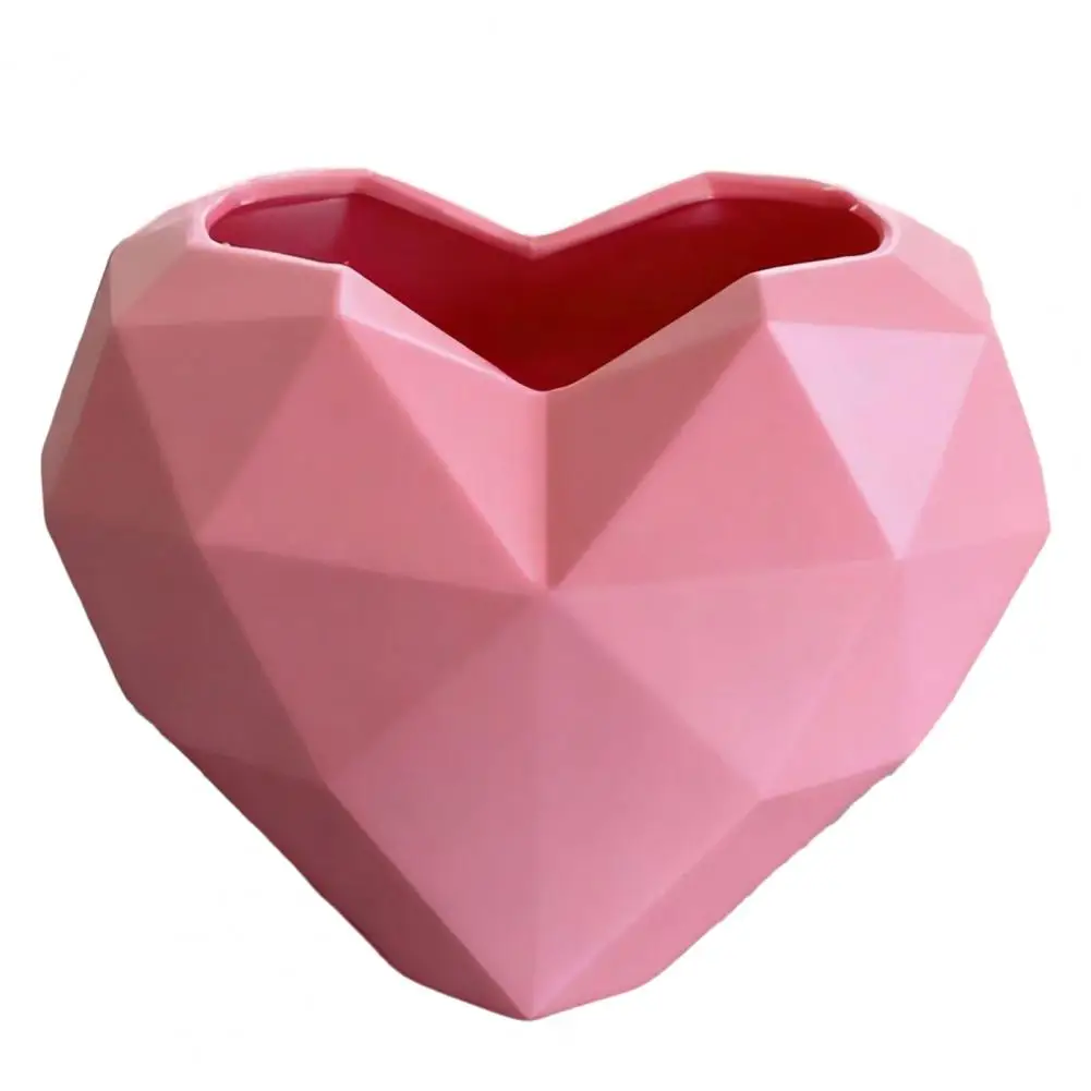 Small Decorative Flowerpot Unique Flower Pot Geometric Heart Shape Flowerpot Decorative Indoor Outdoor Planter Love for Home