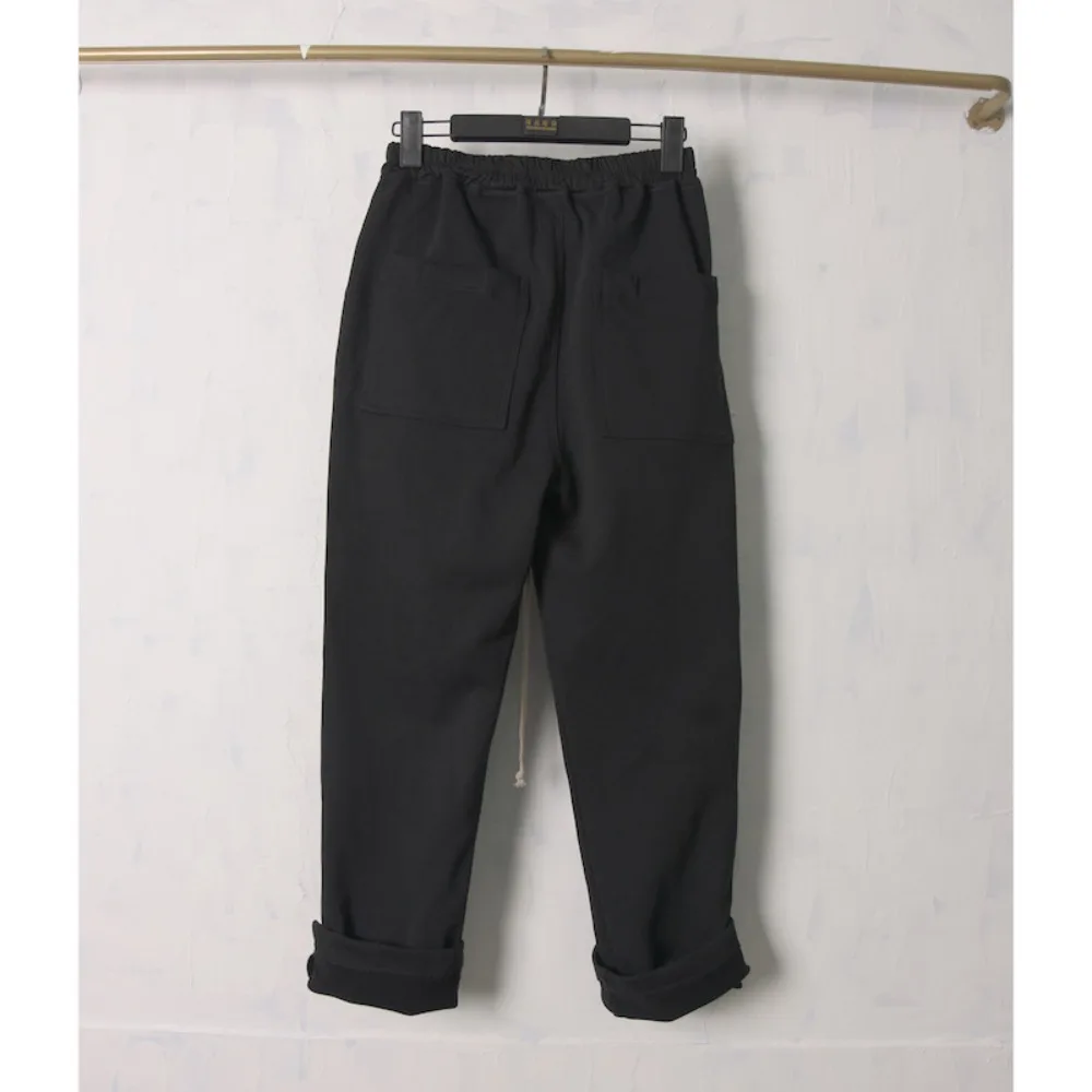 Dark Ro High Street  Men's Winter Thick 470g Pure Cotton Looped Straight Leg Casual Pants Sanitary Sports Pants
