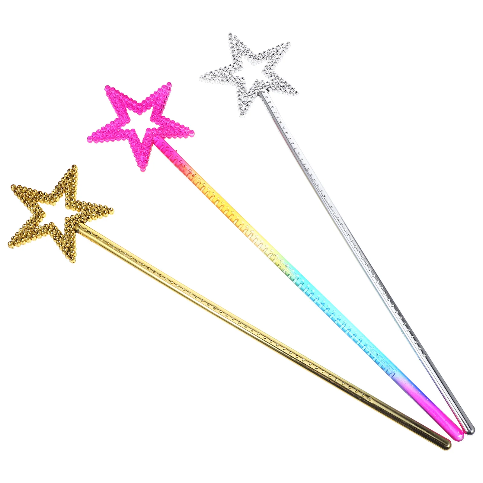 3Pcs Wand Fairy Stick for Girls Kids Dress Up Party Favor Prop Cosplay Accessory Costume Wand Birthday Holiday
