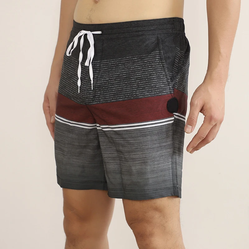 Pantalones cortos de secado rápido para hombre, Shorts de playa con etiqueta, para natación, elásticos, deportivos, resistentes al agua